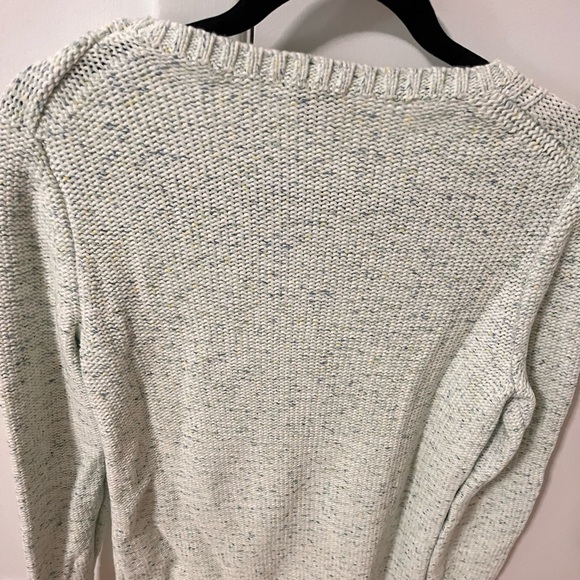 Talbots Ivory Green Knit Crewneck Sweater - Picture 1 of 5